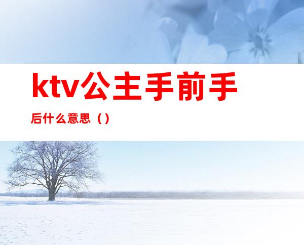 ktv公主手前手后什么意思()