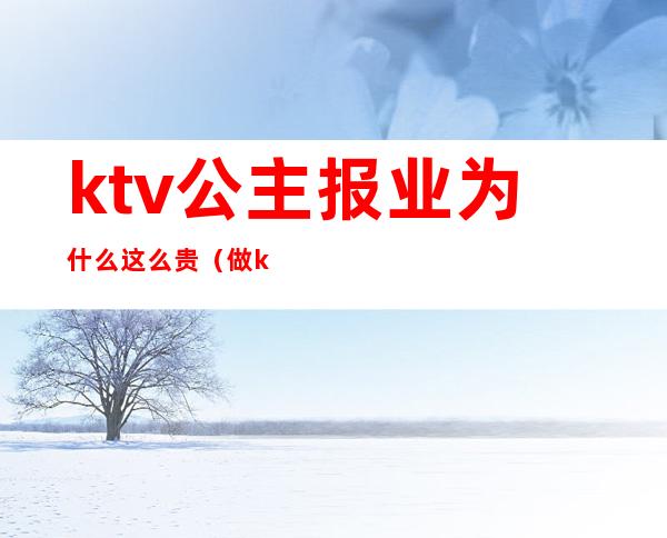 ktv公主报业为什么这么贵（做ktv公主赚钱快吗）