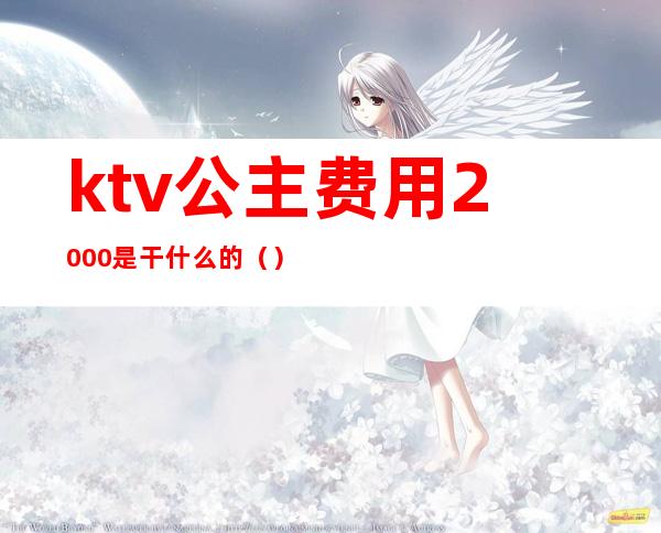 ktv公主费用2000是干什么的()