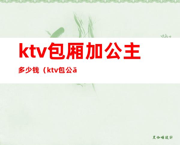 ktv包厢加公主多少钱(ktv包公主一般都多少钱)