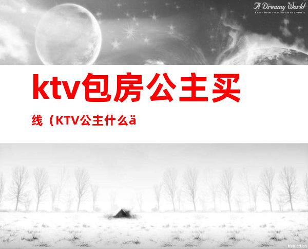 ktv包房公主买线（KTV公主什么价位）