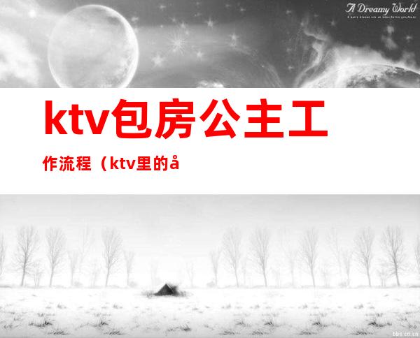 ktv包房公主工作流程（ktv里的包房公主是干嘛的）