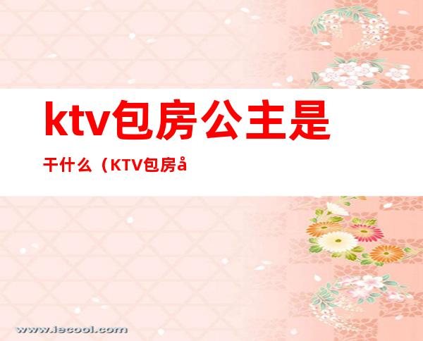 ktv包房公主是干什么(KTV包房公主)