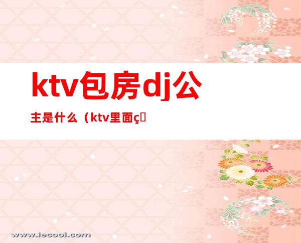 ktv包房dj公主是什么（ktv里面的dj公主是做什么的）