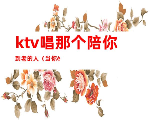 ktv唱那个陪你到老的人(当你老了ktv)