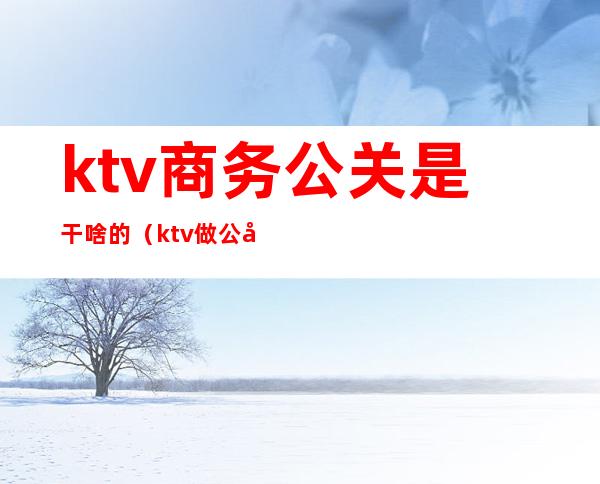 ktv商务公关是干啥的(ktv做公关什么意思)