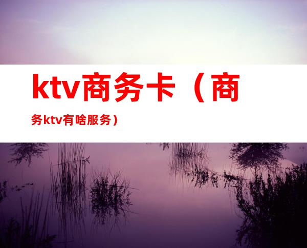 ktv商务卡(商务ktv有啥服务)