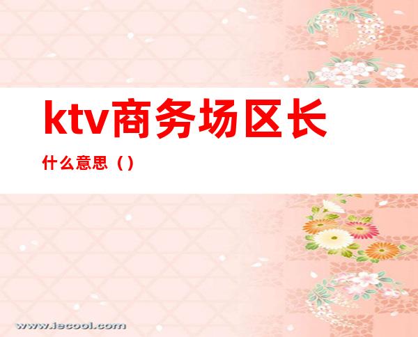 ktv商务场区长什么意思()