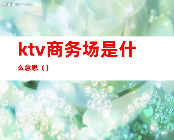 ktv商务场是什么意思()