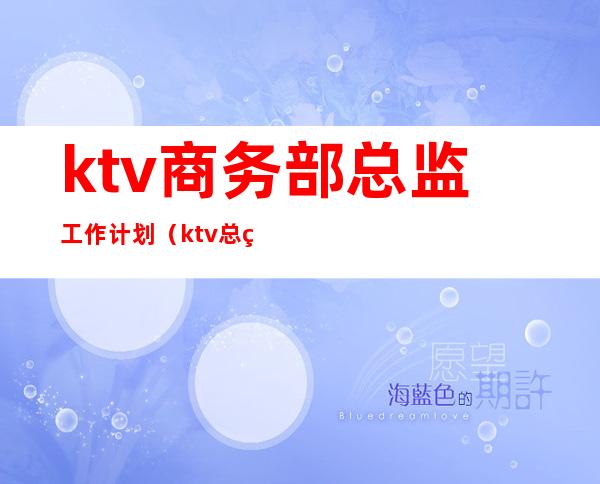 ktv商务部总监工作计划(ktv总经理年度工作计划)