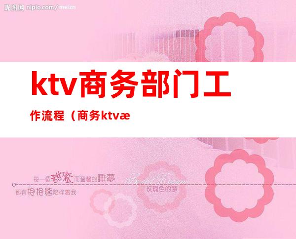 ktv商务部门工作流程(商务ktv总经理每天工作流程)