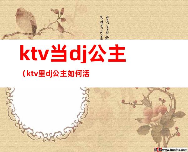 ktv当dj公主(ktv里dj公主如何活跃气氛)
