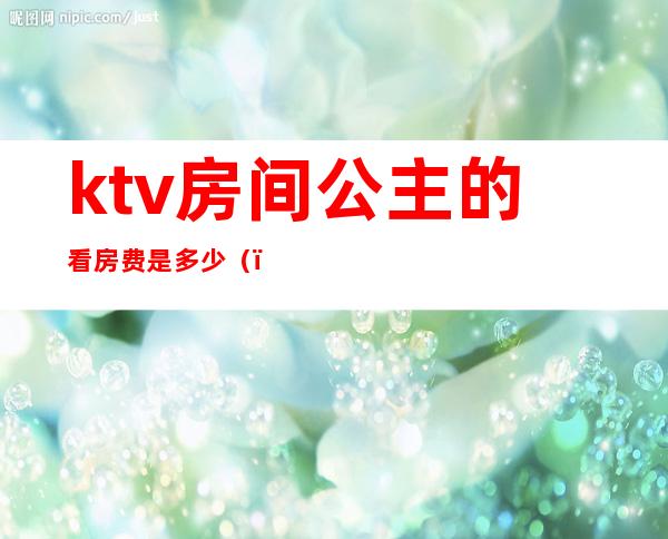 ktv房间公主的看房费是多少()