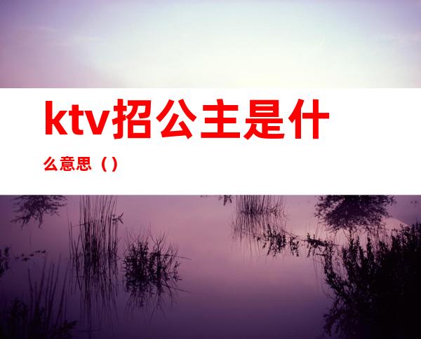 ktv招公主是什么意思()