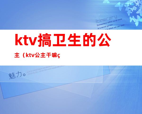 ktv搞卫生的公主(ktv公主干嘛的)