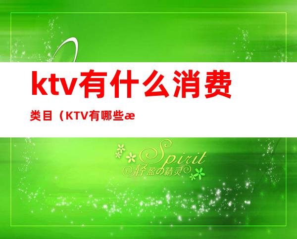 ktv有什么消费类目(KTV有哪些消费)