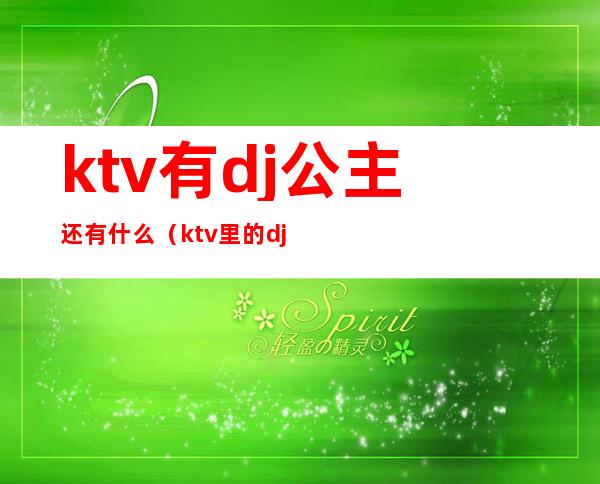 ktv有dj公主还有什么(ktv里的dj公主)