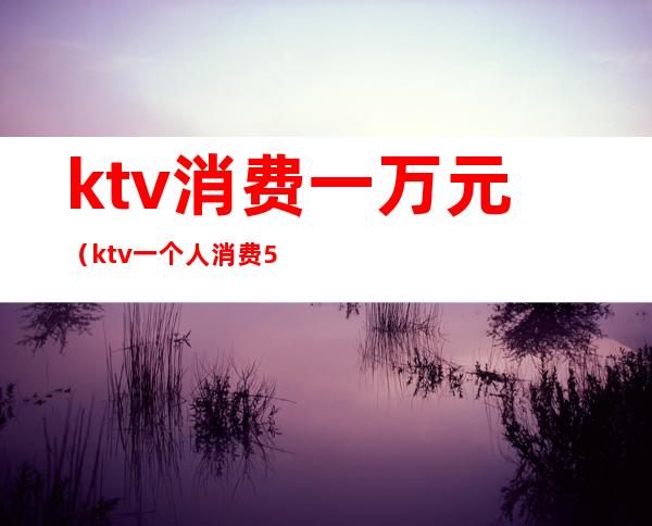 ktv消费一万元(ktv一个人消费5000多吗)