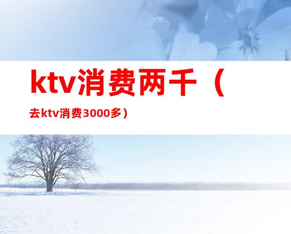 ktv消费两千(去ktv消费3000多)