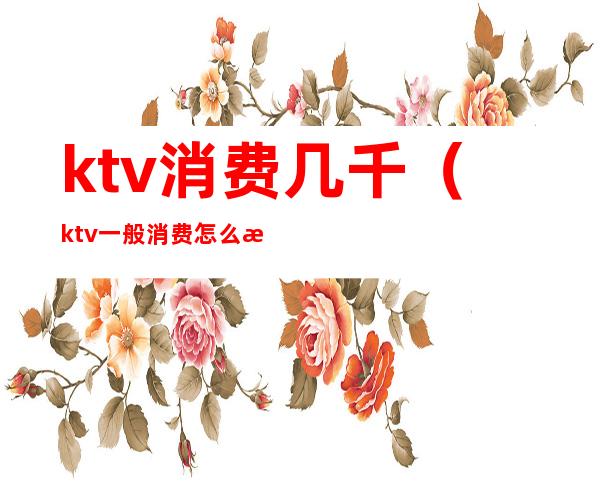 ktv消费几千(ktv一般消费怎么样多少钱)