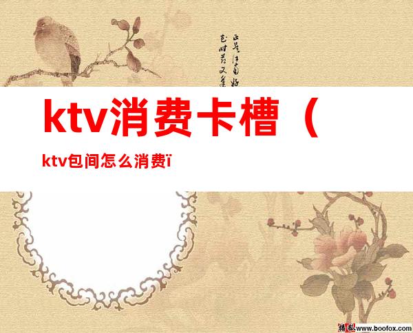 ktv消费卡槽(ktv包间怎么消费)