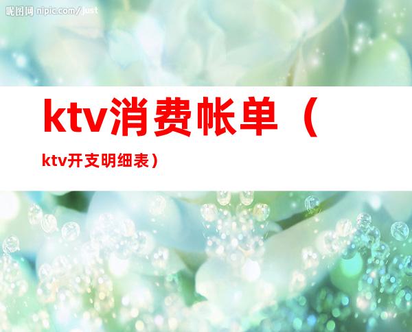 ktv消费帐单(ktv开支明细表)