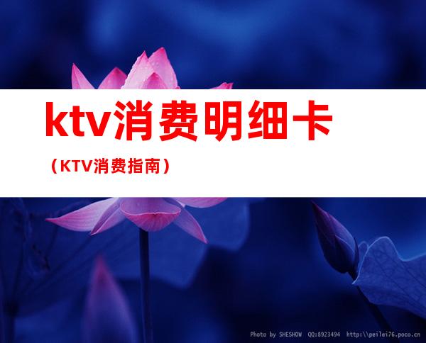 ktv消费明细卡(KTV消费指南)