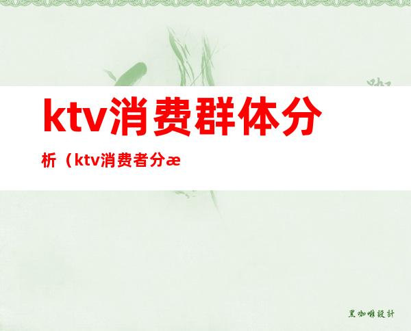 ktv消费群体分析(ktv消费者分析)