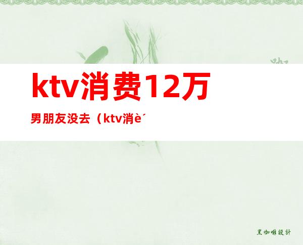 ktv消费12万男朋友没去(ktv消费12万真相)