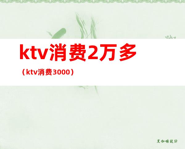 ktv消费2万多(ktv消费3000)