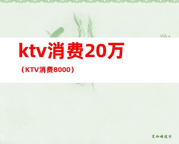 ktv消费20万(KTV消费8000)
