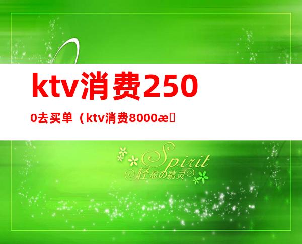ktv消费2500去买单(ktv消费8000怎么消费)