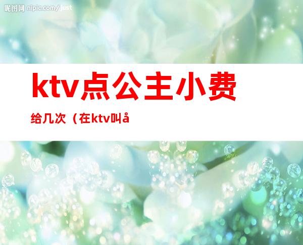 ktv点公主小费给几次(在ktv叫公主小费800能干嘛)