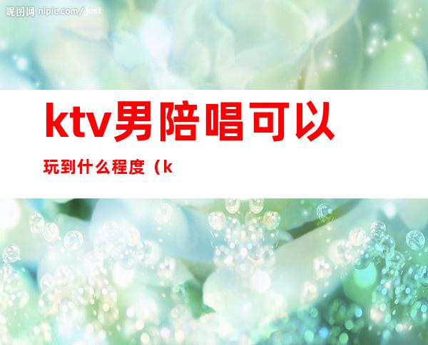 ktv男陪唱可以玩到什么程度（ktv里的陪唱能玩吗）