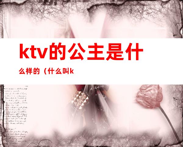 ktv的公主是什么样的(什么叫ktv公主)