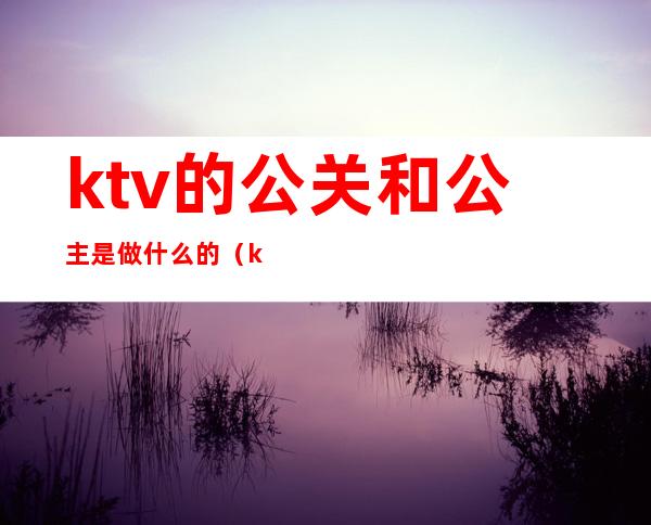 ktv的公关和公主是做什么的(ktv里的公关跟公主是干嘛的)