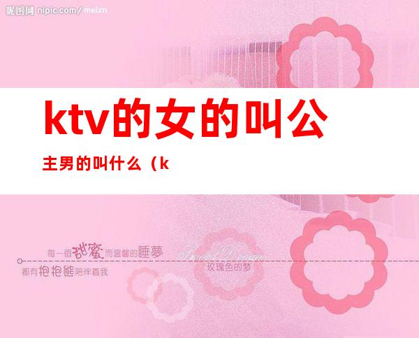 ktv的女的叫公主男的叫什么(ktv的女的叫公主男的叫什么)