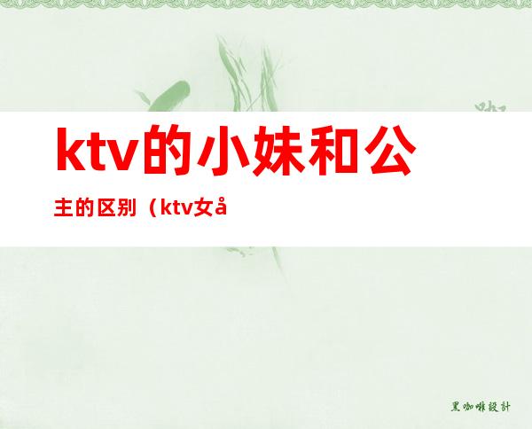 ktv的小妹和公主的区别(ktv女孩和公主的区别)