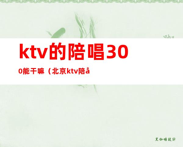 ktv的陪唱300能干嘛(北京ktv陪唱300能对她做什么)