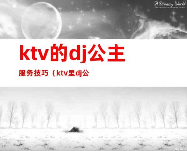 ktv的dj公主服务技巧(ktv里dj公主如何活跃气氛)