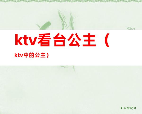 ktv看台公主(ktv中的公主)