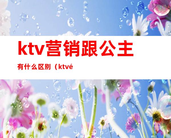 ktv营销跟公主有什么区别(ktv除了公主还有什么)