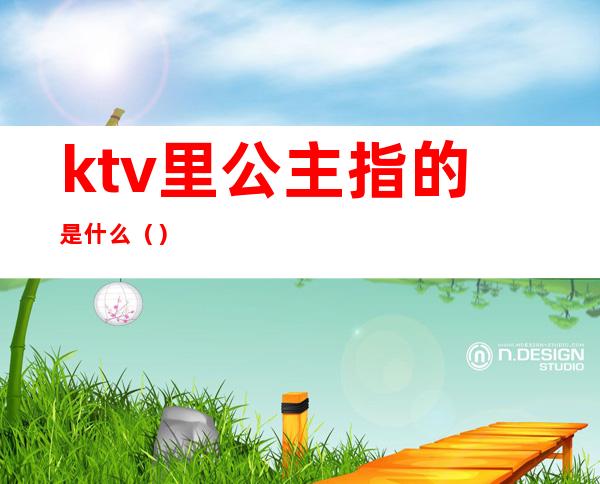 ktv里公主指的是什么()
