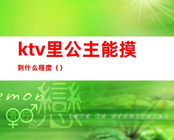 ktv里公主能摸到什么程度()