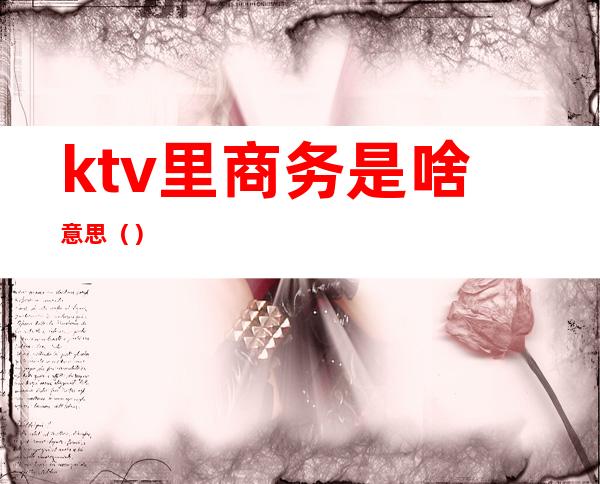 ktv里商务是啥意思()