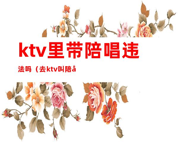 ktv里带陪唱违法吗(去ktv叫陪唱违法吗)
