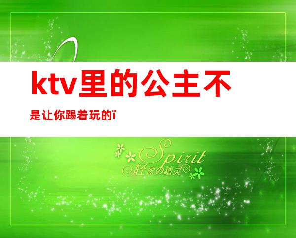 ktv里的公主不是让你踢着玩的(ktv不要公主)