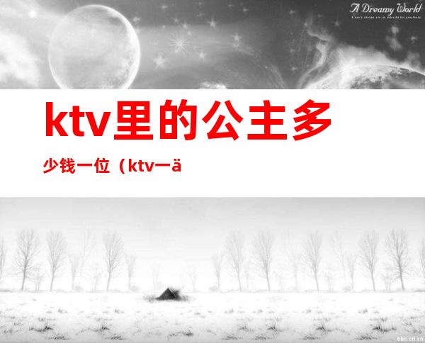 ktv里的公主多少钱一位(ktv一个公主多少钱一位)