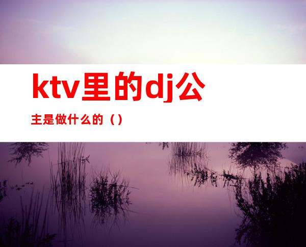 ktv里的dj公主是做什么的()