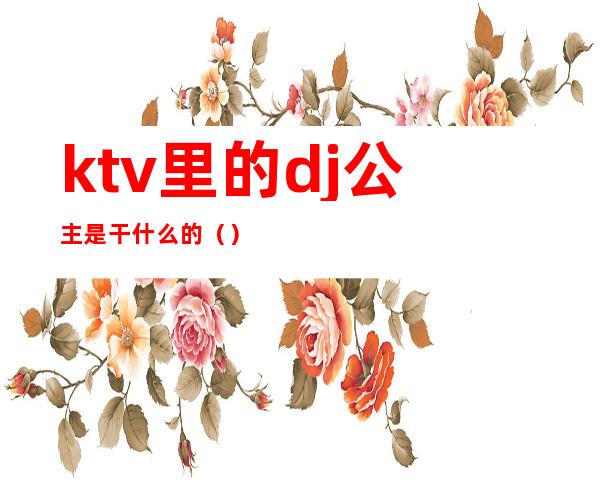 ktv里的dj公主是干什么的()
